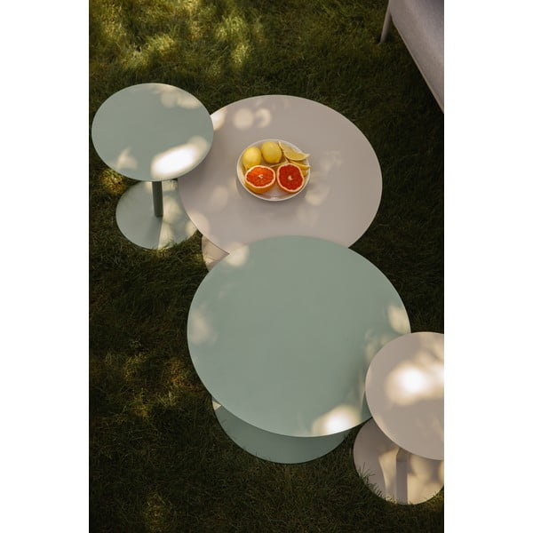 Krēmkrāsas tērauda apaļš žurnālgaldiņš ø 60 cm Snow – Zuiver-image-1