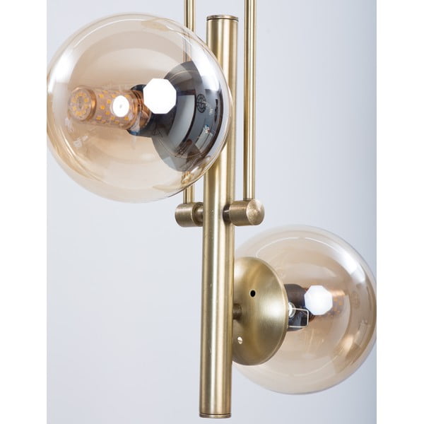Zelta krāsas griestu lampa ar stikla abažūru ø 15 cm Libra – Squid Lighting-image-3