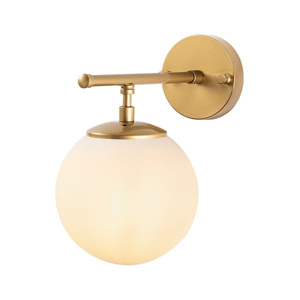 Balta/misiņa krāsas sienas lampa Roe – Opviq lights-image-2