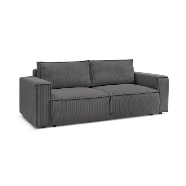 Tumši pelēks velveta salokāms dīvāns 245 cm Nihad – Bobochic Paris-image-3