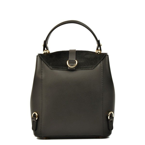 Melna ādas mugursoma Carla Ferreri Hagana-image-4