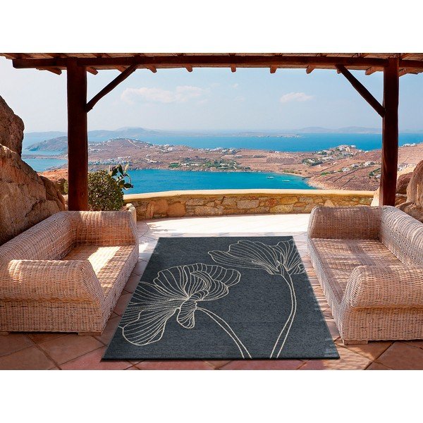Antracīta pelēks āra paklājs 76x150 cm Velvet Gris – Universal-image-1