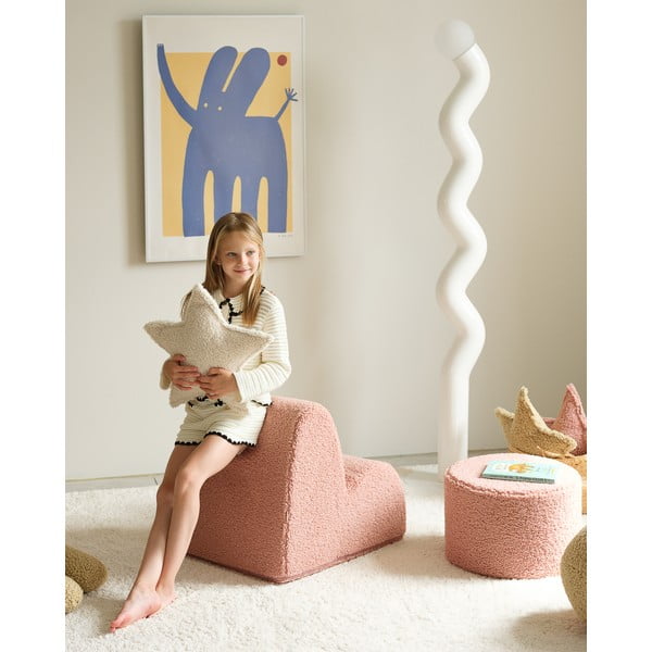 Rozā bērnu pufs no buklē auduma – Wigiwama-image-4