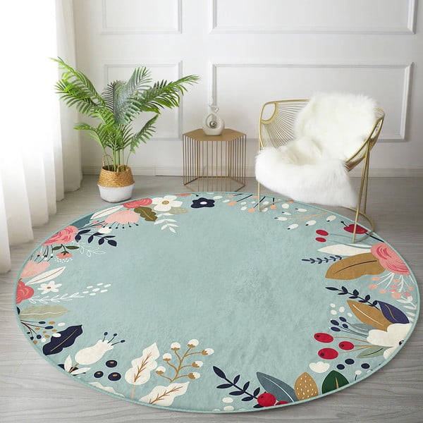 Mazgājams robotu putekļu sūcējiem piemērots apaļš paklājs ø 100 cm Comfort – Mila Home-image-1