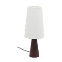 Balta/tumši brūna galda lampa ar auduma abažūru (augstums 50 cm) Amire – Kave Home