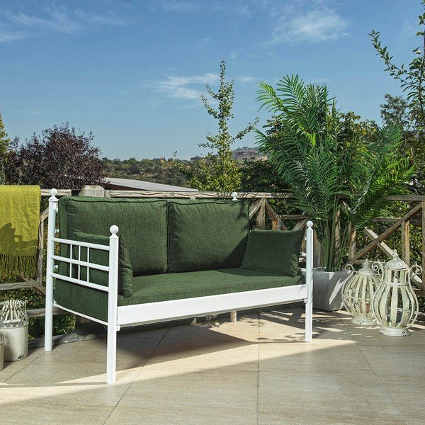 Zaļš metāla dārza dīvāns Manyas – Floriane Garden-image-1