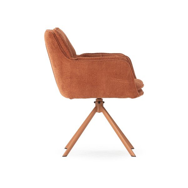 Terakotas oranži polsterēti ēdamistabas krēsli (2 gab.) Keiko – Marckeric-image-3