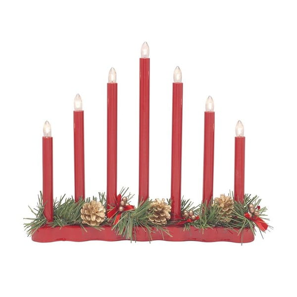Sarkans gaismas dekors ar Ziemassvētku motīvu Hol – Markslöjd
