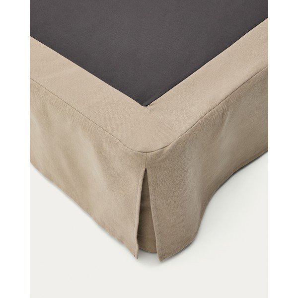 Pelēkbrūna polsterēta divvietīga gulta bez galvgaļa 180x200 cm Jaira – Kave Home-image-2