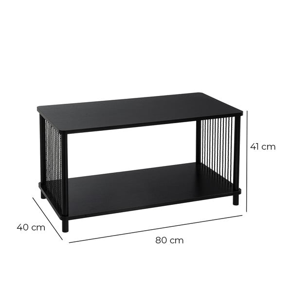 Melns žurnālgaldiņš 40x80 cm Manila – Casa Selección-image-2