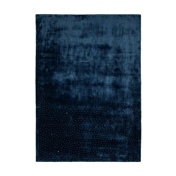 Tumši zils ar rokām austs paklājs Flair Rugs Swarowski, 120 x 170 cm