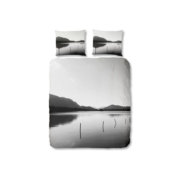 Pelēka gultasveļa Laba rīta ainava, 140 x 200 cm
