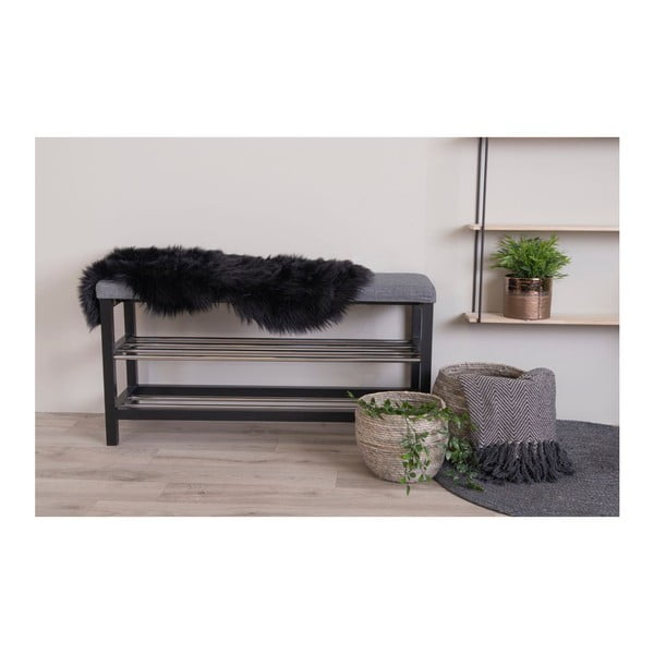 Melna sintētiska kažokāda 50x85 cm – House Nordic-image-1