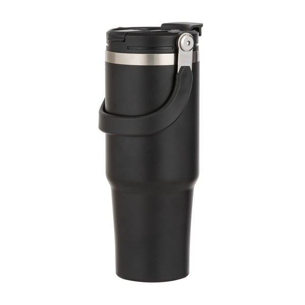 Melna nerūsējošā tērauda pudele ceļojumiem 1 l Eco – Ladelle