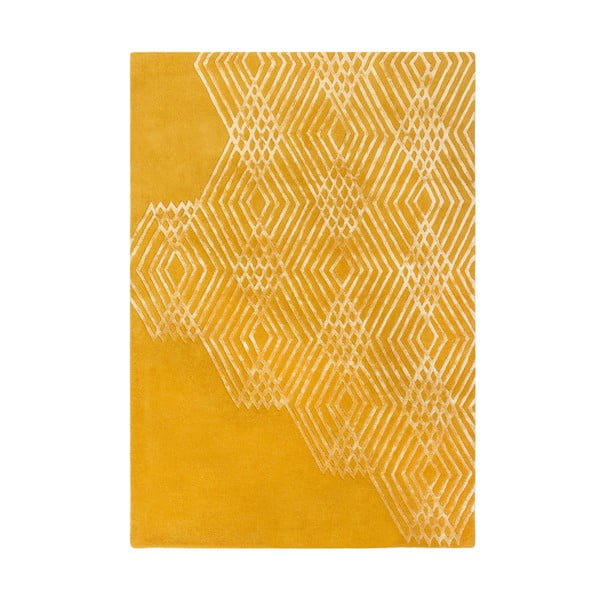 Dzeltens vilnas paklājs Flair Rugs Diamonds, 160 x 230 cm