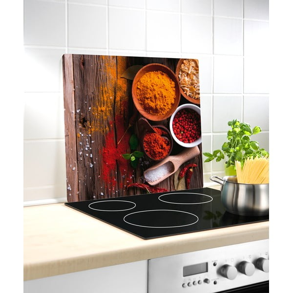 Stikla sienas aizsargplāksne plītij Wenko Spice, 50 x 56 cm-image-1