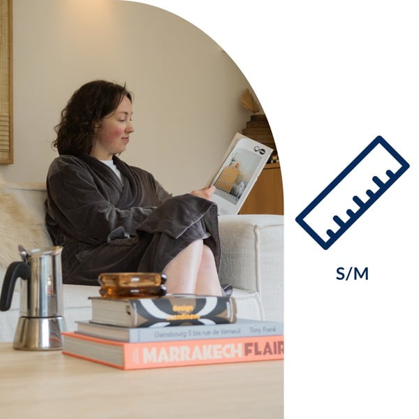 Pelēks mikroplīša halāts S/M Elena – Tiseco Home Studio-image-3