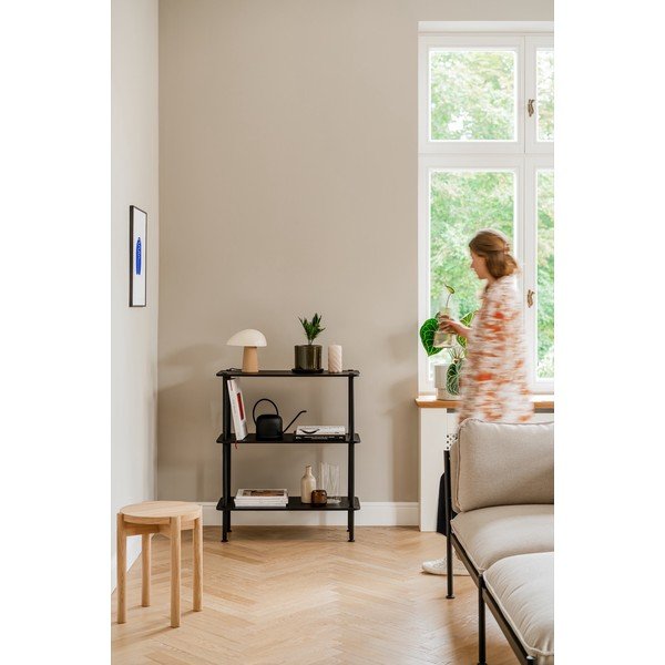 Melns plaukts ar ozolkoka imitāciju 80x90,5x35 cm Teidi – noo.ma-image-2