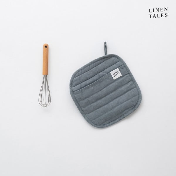 Lina virtuves cimds Blue Fog – Linen Tales