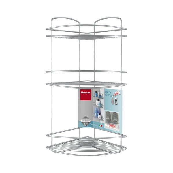 Vannas istabas trīs līmeņu stūra plaukts Metaltex Onda Corner-image-1