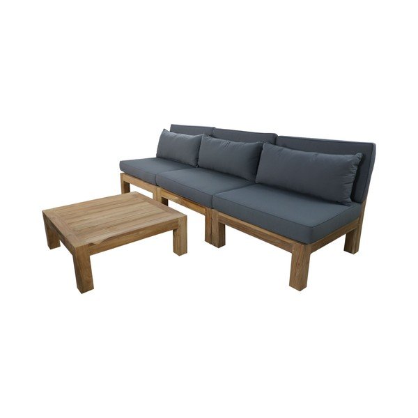 Pelēks tīkkoka dārza atpūtas komplekts 3 personām Aruba – HSM collection-image-1
