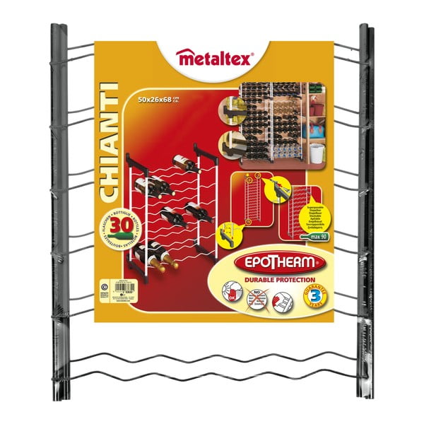 Pelēks metāla vīna statīvs 30 pudelēm Chianti – Metaltex-image-3