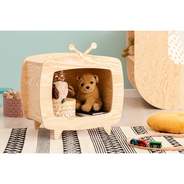 Bērnu grāmatu plaukts dabīgā tonī ar priedes koka imitāciju 90x60 cm – Adeko-image-1