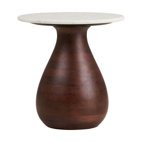 Apaļš sānu galdiņš ar marmora virsmu ø 40 cm Heide – House Nordic