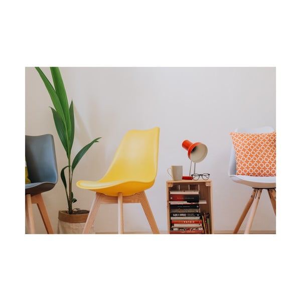 2 dzeltenu krēslu komplekts ar dižskābarža kājām Bonami Essentials Retro-image-3