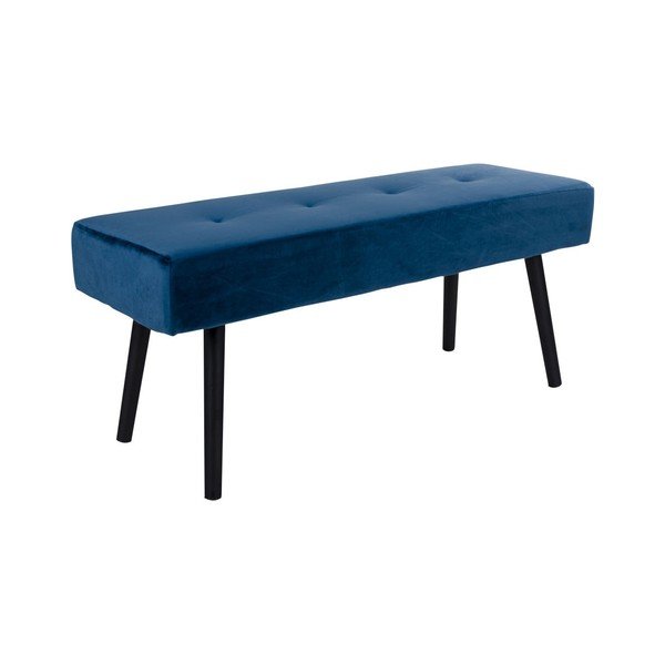 Tumši zils polsterēts sols ar samta pārvalku House Nordic Skiby, 100 x 35 cm-image-1