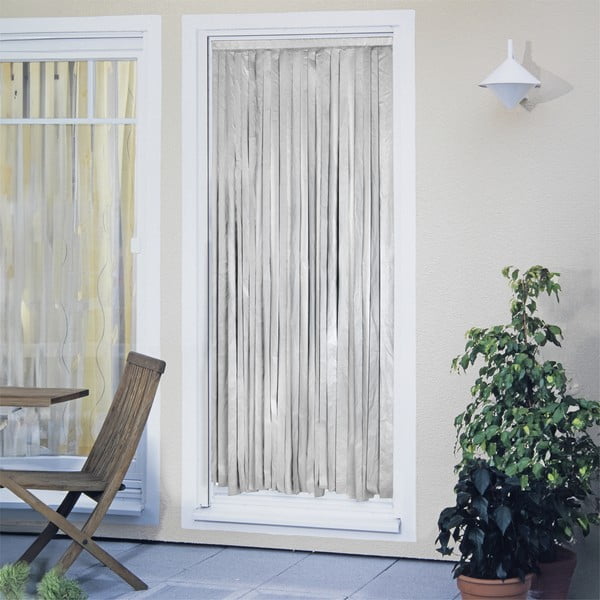 Melns/sudraba krāsas siltumizolējošs aizkars durvīm 90x200 cm – Maximex-image-1