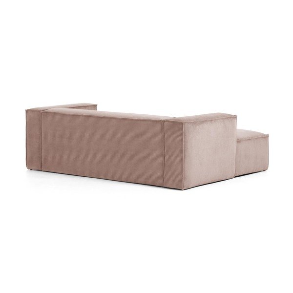 Gaiši rozā velveta stūra dīvāns (kreisais stūris) Blok – Kave Home-image-3