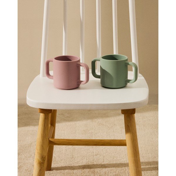 Gaiši rozā/tirkīzzilas silikona bērnu krūzes (2 gab.) Lili – Kave Home-image-1