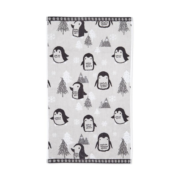 Gaiši pelēks kokvilnas dvielis 50x85 cm Cosy Penguin – Catherine Lansfield