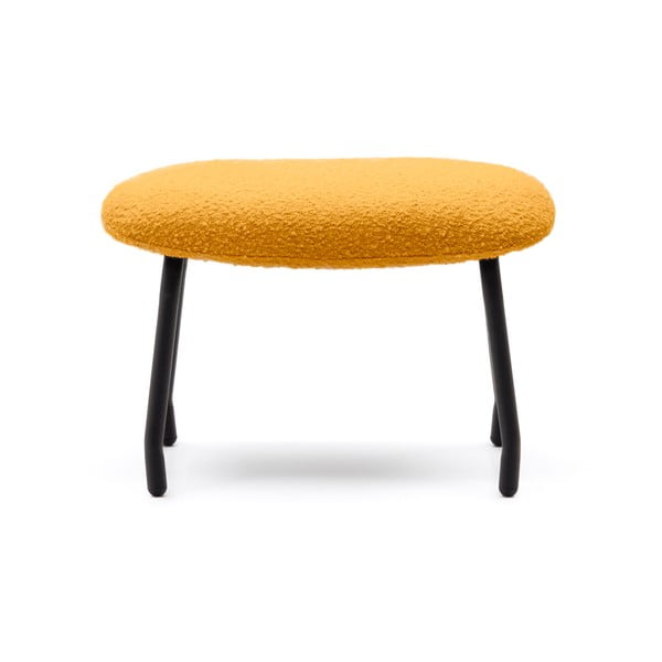 Sinepju dzeltens pufs no buklē auduma Belina – Kave Home-image-2