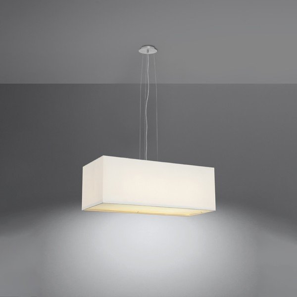 Balta piekaramā lampa ar stikla/auduma abažūru Gryfin Bis – Sollux-image-3