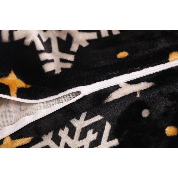 Melna vienvietīga mikroplīša gultas veļa 140x200 cm – My House-image-3