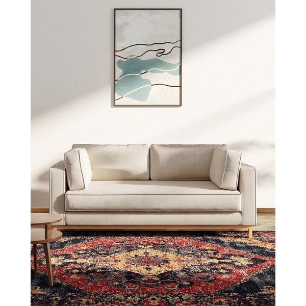 Bēšs samta dīvāns 192 cm Celerio – Ame Yens-image-3