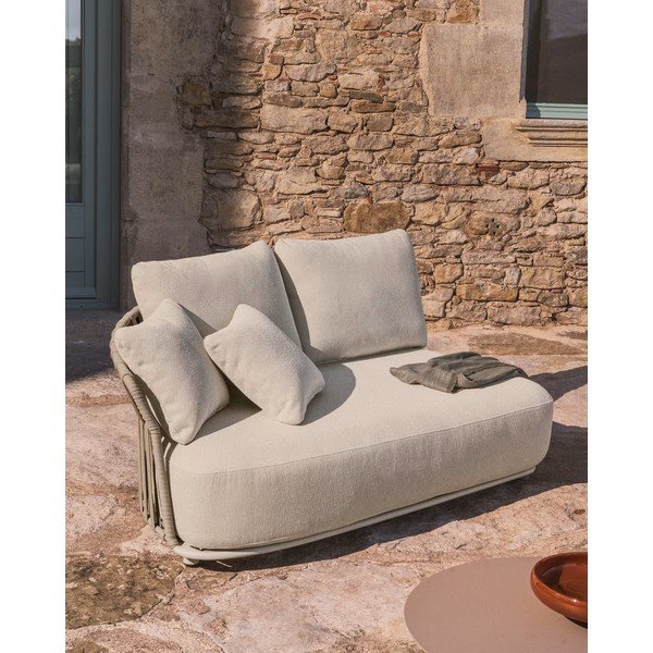 Bēšs/pelēkbrūns dārza modulārais dīvāns 170 cm Osani – Kave Home-image-1