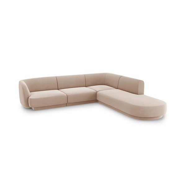 Bēšs samta stūra dīvāns (ar labo stūri) Miley  – Micadoni Home-image-3