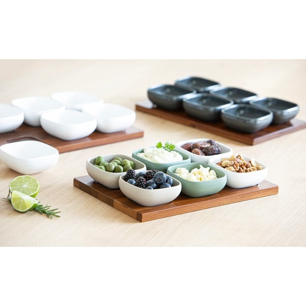 Antracīta pelēks porcelāna servēšanas trauku komplekts (6 gab.) Essentials – Ladelle-image-2