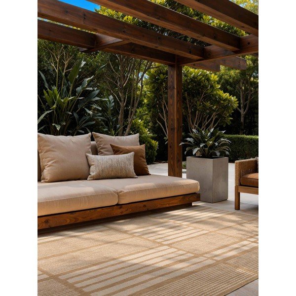 Krēmkrāsas/dabīga toņa iekštelpu un āra paklājs 120x170 cm Haringey Allington – Ted Baker-image-1