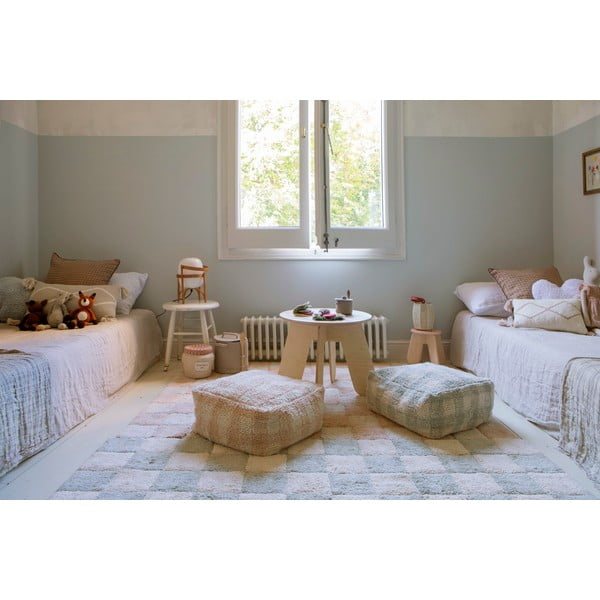 Gaiši zils/krēmkrāsas mazgājams/ar rokām darināts kokvilnas paklājs 120x160 cm Kitchen Tiles Blue Sage – Lorena Canals-image-3