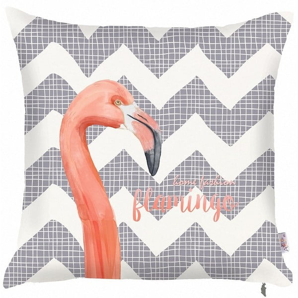 Pelēks spilvendrāns Mike & Co. NEW YORK Zigzagveida flamingo, 43 x 43 cm