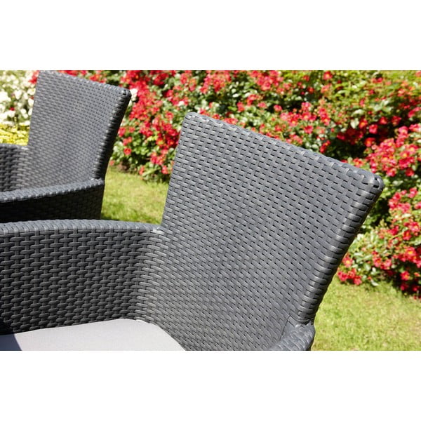 Tumši pelēks plastmasas dārza atpūtas krēsls Lowa – Keter-image-4