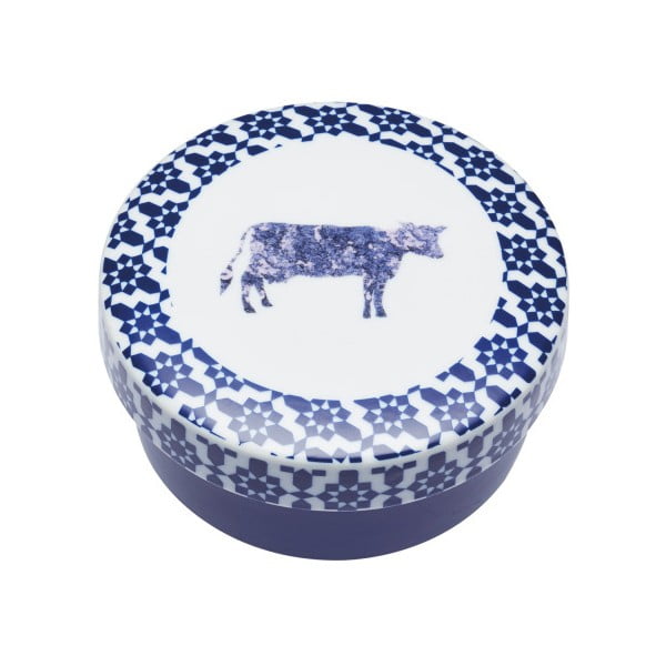 Kitchen Craft Artesa zilā un baltā siera trauks ar vāku, 13 x 5 cm