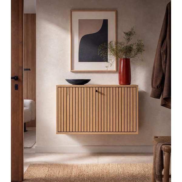 Dabīga toņa atverams apavu plaukts ar ozolkoka imitāciju 72x43x17 cm Albany  – Actona-image-3