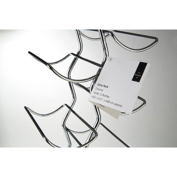 Sudraba krāsas metāla vīna plaukts 12 pudelēm Jaxen – Premier Housewares-image-4