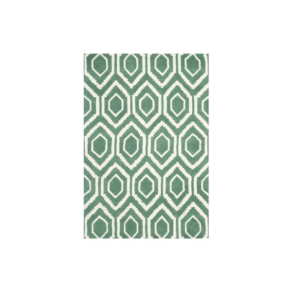 Zaļš vilnas paklājs Eseksa, 121 x 182 cm