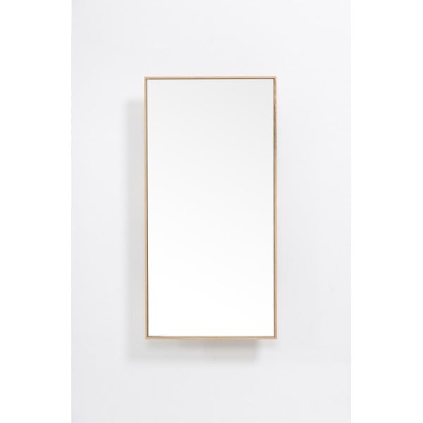 Dabīga toņa plaukts no ozolkoka ar spoguli 31x61,5 cm Slimline – Wireworks-image-1